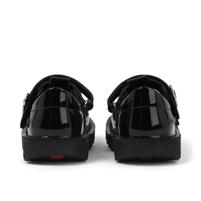 Kick T-Bar pour bébés filles en cuir verni noir Kick T-Bar pour bébés filles en cuir verni noir