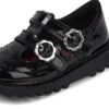 Kick T-Bar pour bébés filles en cuir verni noir Kick T-Bar pour bébés filles en cuir verni noir