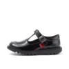 Kick T-Bar pour filles junior en cuir verni noir Kick T-Bar pour filles junior en cuir verni noir