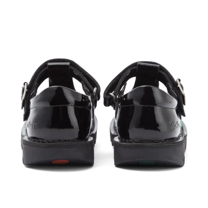 Kick T-Bar pour filles junior en cuir verni noir Kick T-Bar pour filles junior en cuir verni noir