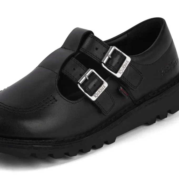 Kick T Double en cuir noir pour femmes adultes Kick T Double en cuir noir pour femmes adultes
