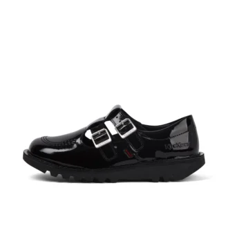 Kick T Double pour femme adulte, cuir verni noir