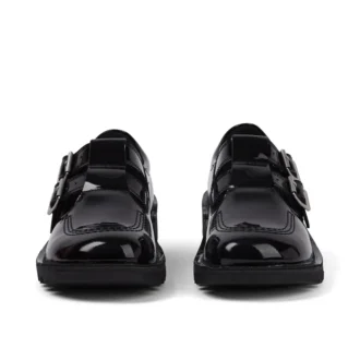 Kick T Double pour femme adulte, cuir verni noir