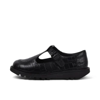 Kick Tbar en cuir croco noir pour femme adulte