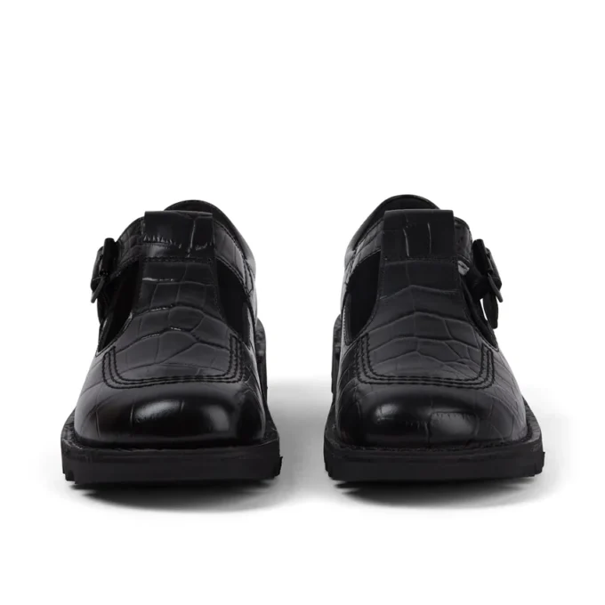 Kick Tbar en cuir croco noir pour femme adulte Kick Tbar en cuir croco noir pour femme adulte