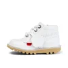 Kickers Junior Unisexe Kick Hi Zip Cuir Blanc Kickers Junior Unisexe Kick Hi Zip Cuir Blanc