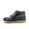 Kickers Junior Unisexe Kick Hi Zip Cuir Bleu Marine
