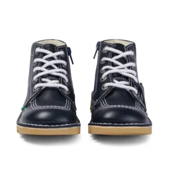 Kickers Junior Unisexe Kick Hi Zip Cuir Bleu Marine