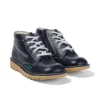 Kickers Junior Unisexe Kick Hi Zip Cuir Bleu Marine