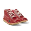 Kickers Junior Unisexe Kick Hi Zip Cuir Rouge