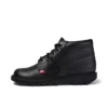 Kickers Kick Hi en cuir noir unisexe pour jeunes