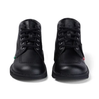 Kickers Kick Hi en cuir noir unisexe pour jeunes Kickers Kick Hi en cuir noir unisexe pour jeunes