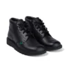 Kickers Kick Hi en cuir noir unisexe pour jeunes