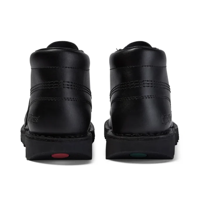 Kickers Kick Hi en cuir noir unisexe pour jeunes