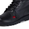 Kickers Kick Hi en cuir noir unisexe pour jeunes