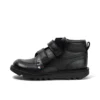 Kickers Kick Hi Roll en cuir noir pour garçon