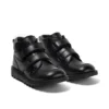 Kickers Kick Hi Roll en cuir noir pour garçon