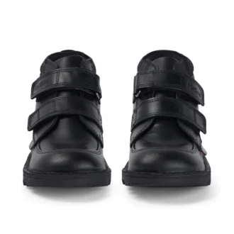Kickers Kick Hi Scuff en cuir noir pour garçon