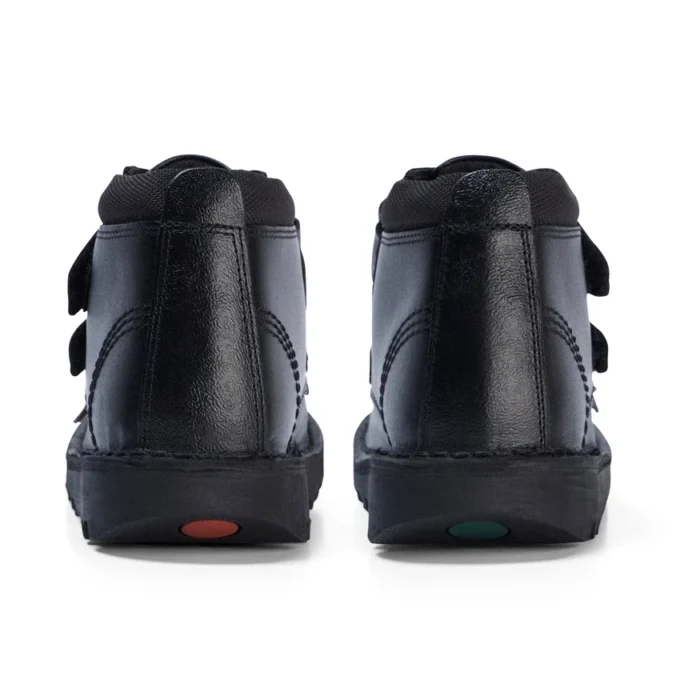 Kickers Kick Hi Scuff en cuir noir pour garçon