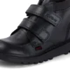Kickers Kick Hi Scuff en cuir noir pour garçon