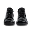 Kickers Kick Hi Zip en cuir et simili cuir verni noir pour filles en bas âge
