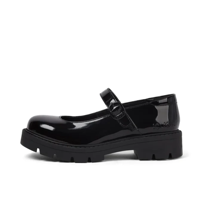 Kori Mj Doll en cuir verni noir pour filles Kori Mj Doll en cuir verni noir pour filles