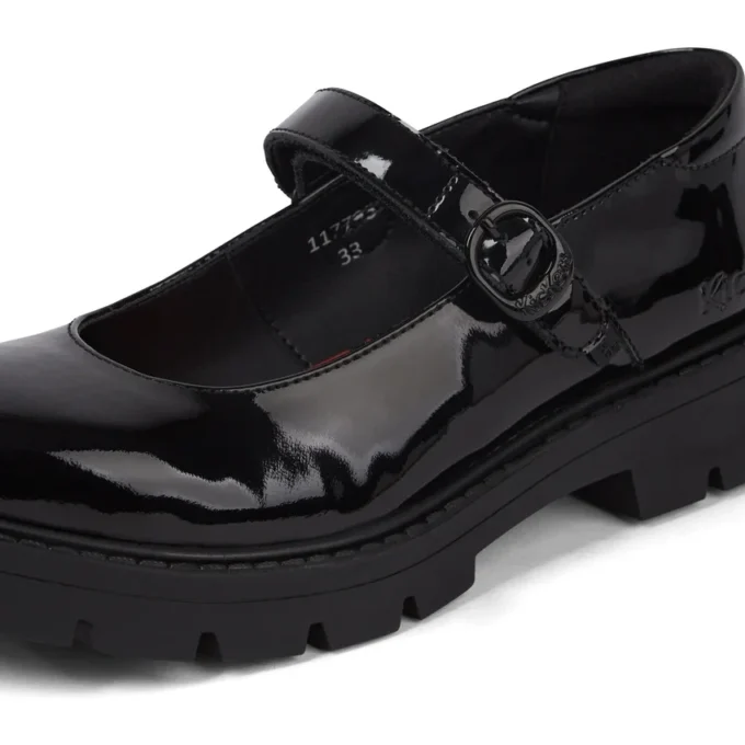 Kori Mj Doll en cuir verni noir pour filles Kori Mj Doll en cuir verni noir pour filles