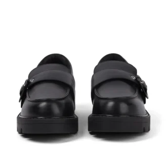 Kori Monk Strap en cuir noir pour femme