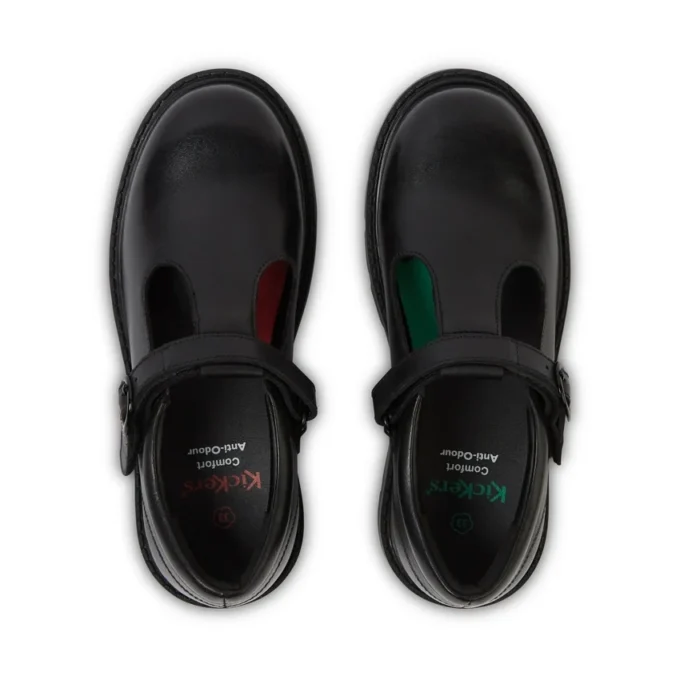 Kori T Bar en cuir noir pour filles