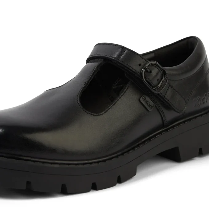 Kori T Bar en cuir noir pour filles