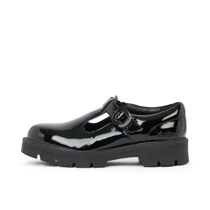Kori T Bar en cuir verni noir pour femme Kori T Bar en cuir verni noir pour femme