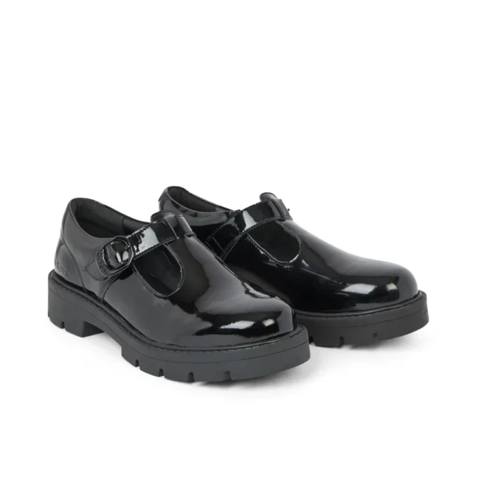 Kori T Bar en cuir verni noir pour femme Kori T Bar en cuir verni noir pour femme