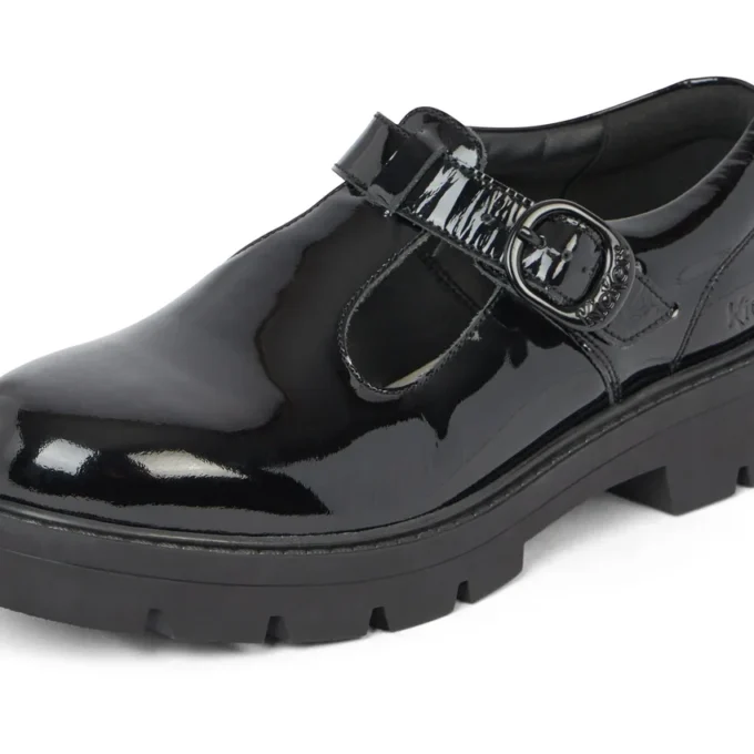 Kori T Bar en cuir verni noir pour femme Kori T Bar en cuir verni noir pour femme