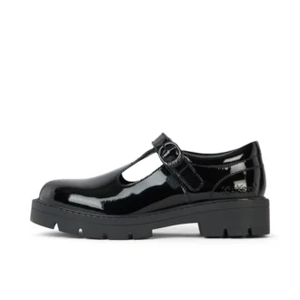 Kori T Bar en cuir verni noir pour filles