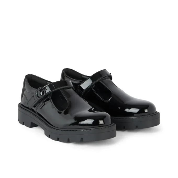 Kori T Bar en cuir verni noir pour filles