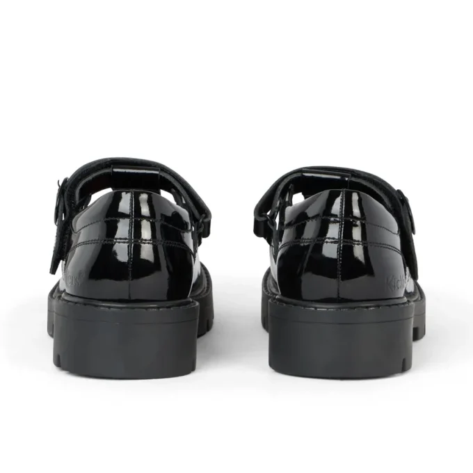 Kori T Bar en cuir verni noir pour filles
