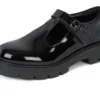 Kori T Bar en cuir verni noir pour filles