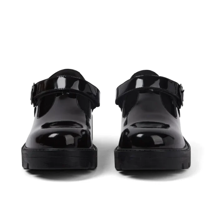 Kori T-bar en cuir verni noir pour jeunes filles Kori T-bar en cuir verni noir pour jeunes filles
