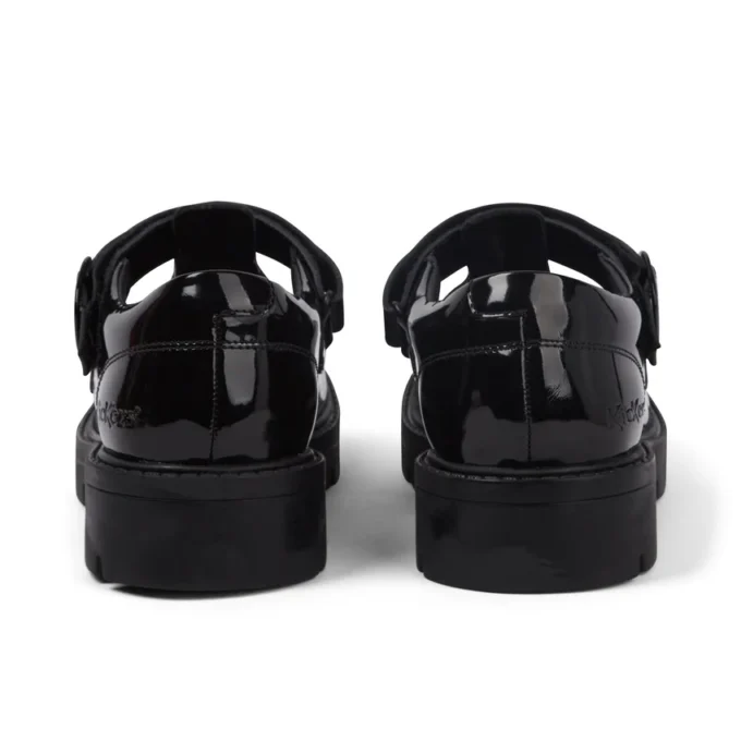 Kori T-bar en cuir verni noir pour jeunes filles Kori T-bar en cuir verni noir pour jeunes filles