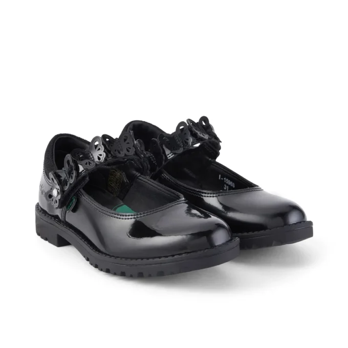 Lachly Butterfly MJ en cuir verni noir pour filles Lachly Butterfly MJ en cuir verni noir pour filles