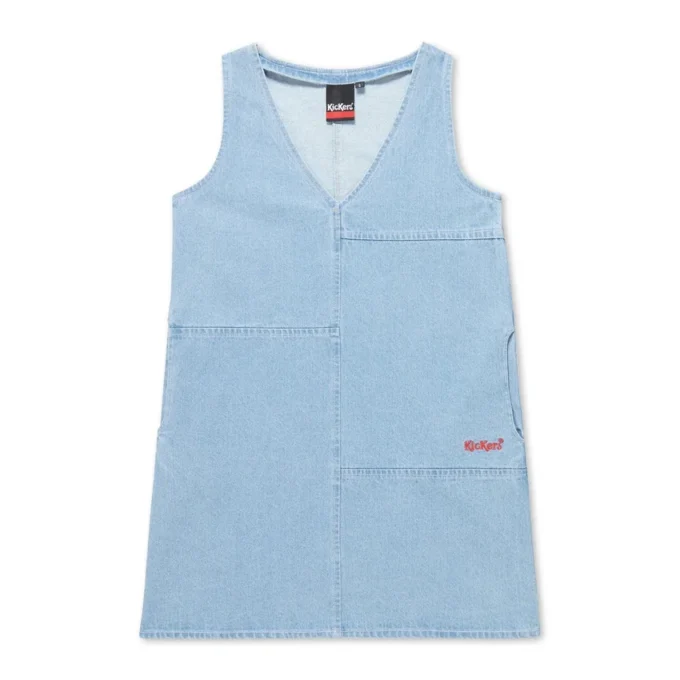 Mini-robe en denim classique Kickers pour femme adulte, bleue Mini-robe en denim classique Kickers pour femme adulte, bleue