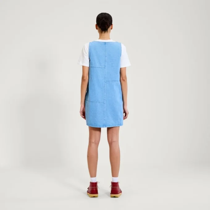 Mini-robe en denim classique Kickers pour femme adulte, bleue Mini-robe en denim classique Kickers pour femme adulte, bleue