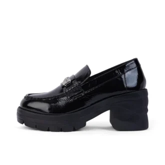 Mocassins Edie pour femme en cuir verni noir