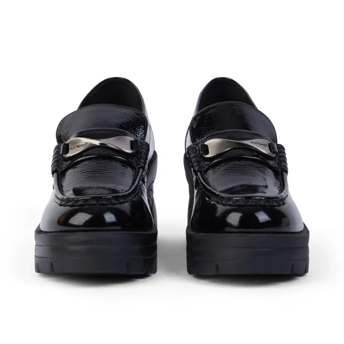 Mocassins Edie pour femme en cuir verni noir Mocassins Edie pour femme en cuir verni noir