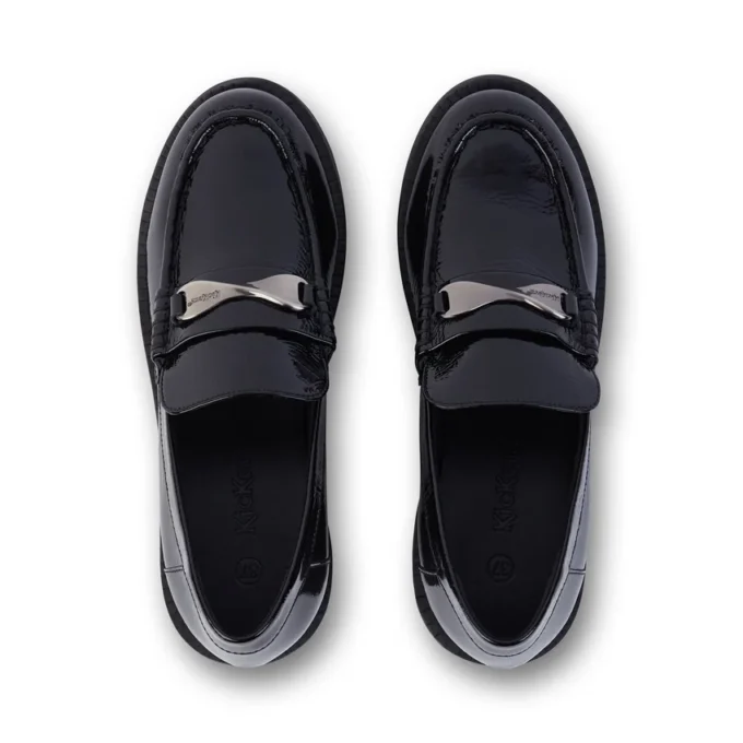 Mocassins Edie pour femme en cuir verni noir Mocassins Edie pour femme en cuir verni noir