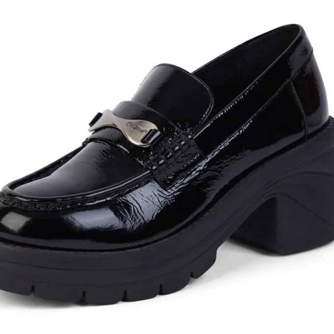 Mocassins Edie pour femme en cuir verni noir Mocassins Edie pour femme en cuir verni noir