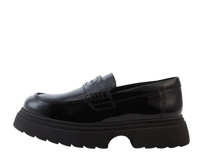 Mocassins Kenzi en cuir noir pour filles Mocassins Kenzi en cuir noir pour filles