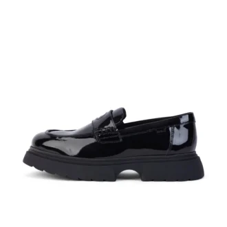 Mocassins Kenzi pour jeunes filles en cuir noir