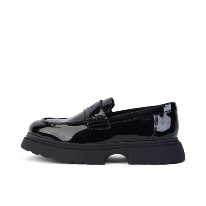 Mocassins Kenzi pour jeunes filles en cuir noir Mocassins Kenzi pour jeunes filles en cuir noir