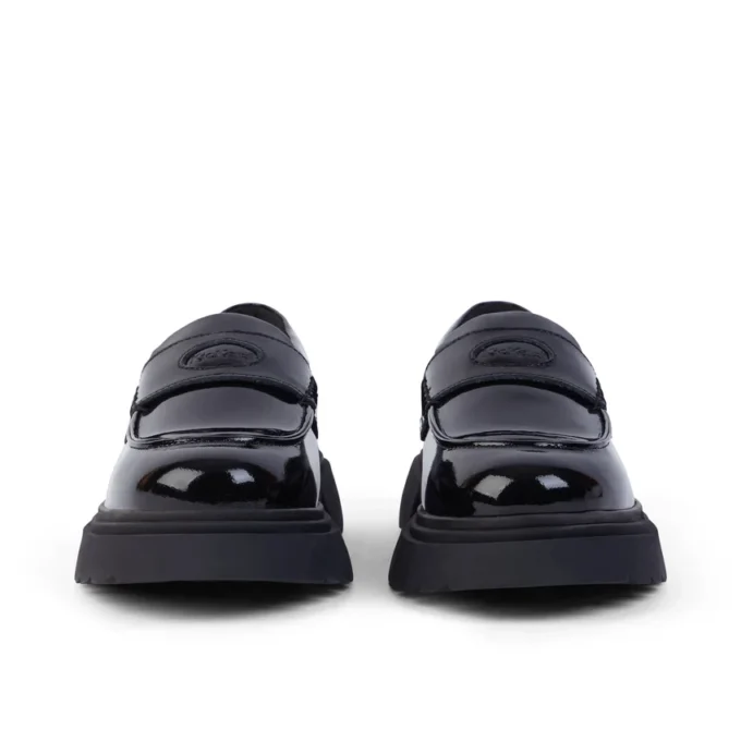 Mocassins Kenzi pour jeunes filles en cuir noir Mocassins Kenzi pour jeunes filles en cuir noir